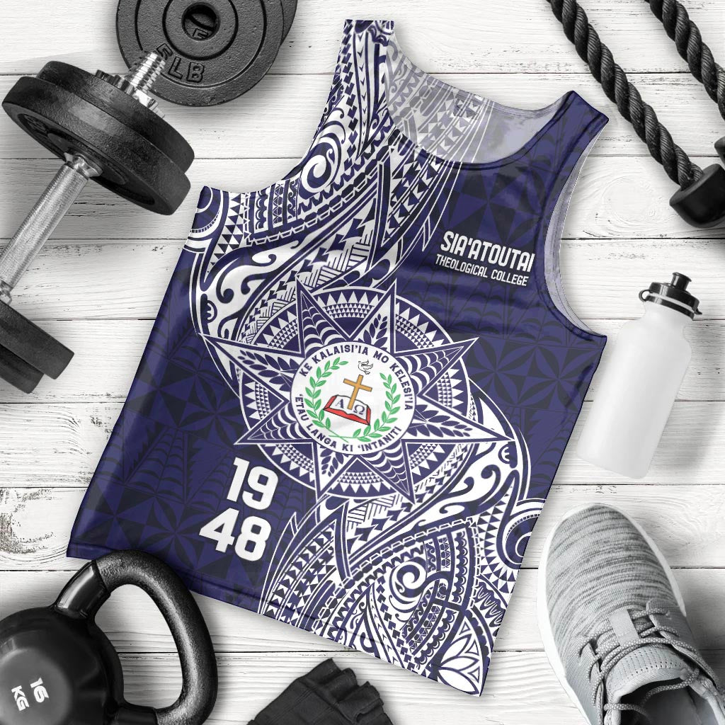 Personalised Tonga Sia'atoutai Theological College Men Tank Top Since 1948 Special Kupesi Pattern LT9 - Polynesian Pride