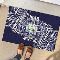 Personalised Tonga Sia'atoutai Theological College Rubber Doormat Since 1948 Special Kupesi Pattern LT9 - Polynesian Pride