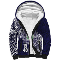 Personalised Tonga Sia'atoutai Theological College Sherpa Hoodie Since 1948 Special Kupesi Pattern LT9 Unisex Navy - Polynesian Pride