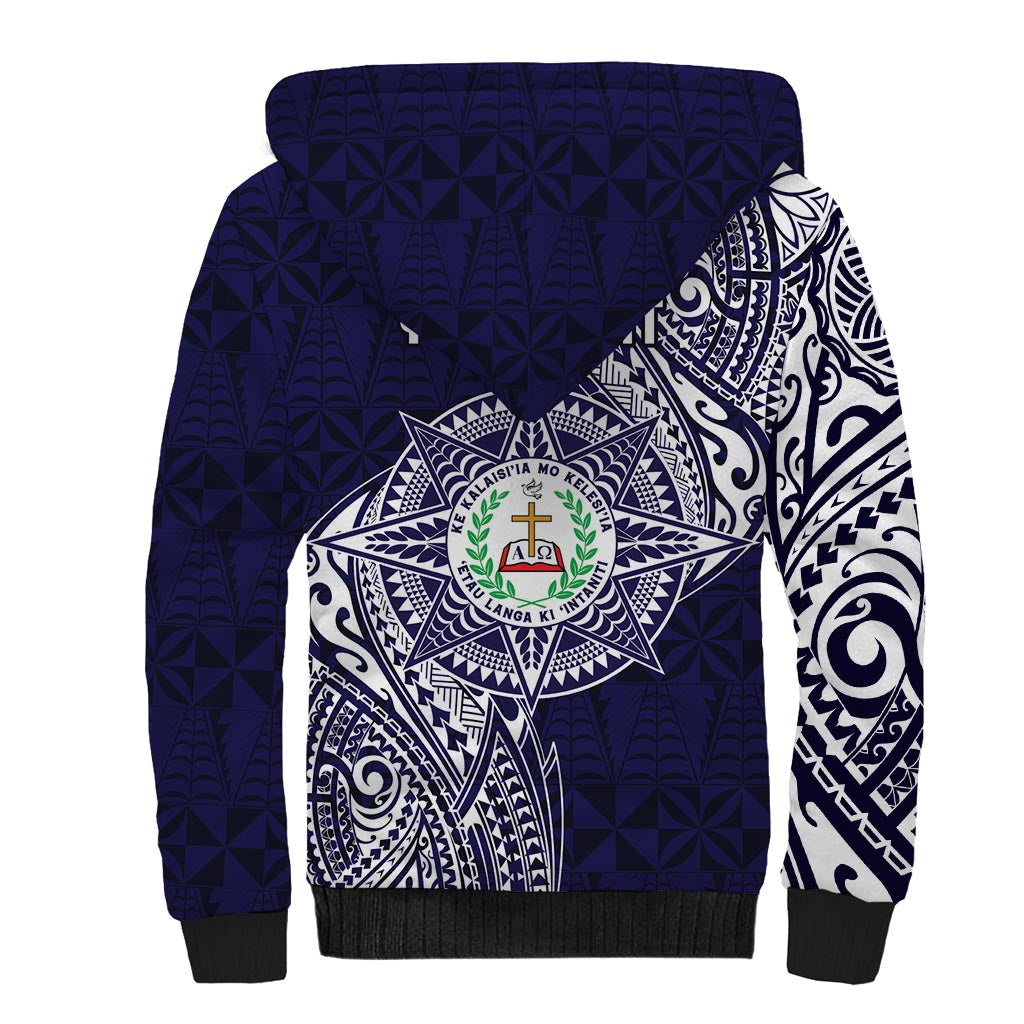 Personalised Tonga Sia'atoutai Theological College Sherpa Hoodie Since 1948 Special Kupesi Pattern LT9 - Polynesian Pride