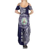 Personalised Tonga Sia'atoutai Theological College Summer Maxi Dress Since 1948 Special Kupesi Pattern LT9 - Polynesian Pride