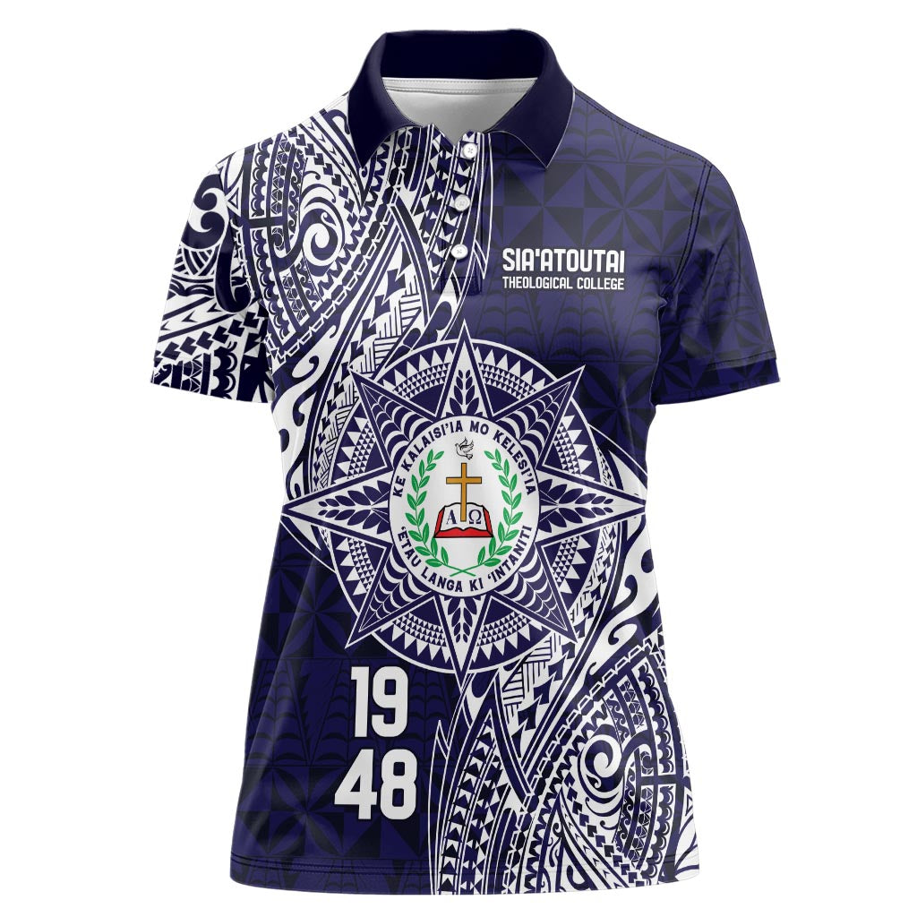 Personalised Tonga Sia'atoutai Theological College Women Polo Shirt Since 1948 Special Kupesi Pattern