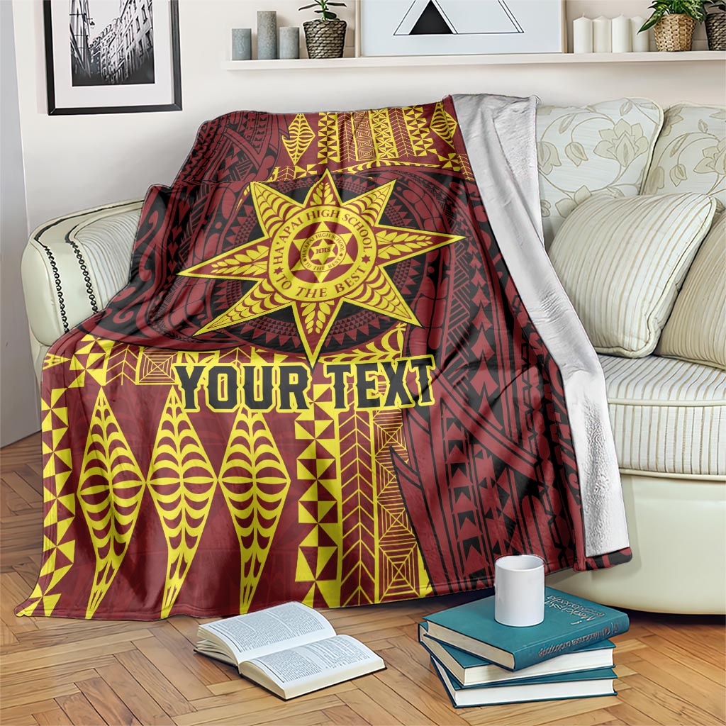 Personalised Tonga Haapai High School Blanket Special Kupesi Pattern LT9 Gold - Polynesian Pride