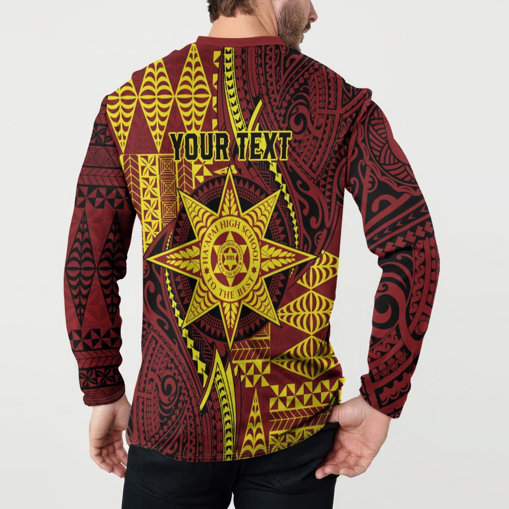 Personalised Tonga Haapai High School Button Sweatshirt Special Kupesi Pattern LT9 - Polynesian Pride