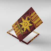 Personalised Tonga Haapai High School Canvas Wall Art Special Kupesi Pattern LT9 With Frame Gold - Polynesian Pride