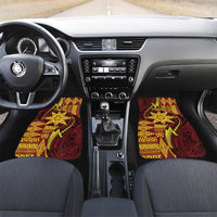 Personalised Tonga Haapai High School Car Mats Special Kupesi Pattern LT9 Set 2pcs - Front Gold - Polynesian Pride