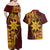 Personalised Tonga Haapai High School Couples Matching Off Shoulder Maxi Dress and Hawaiian Shirt Special Kupesi Pattern