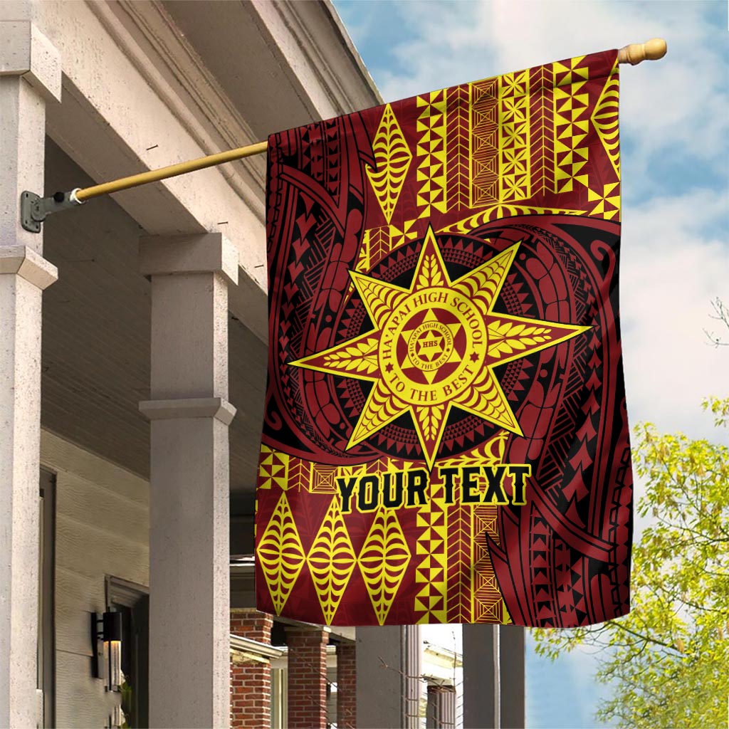 Personalised Tonga Haapai High School Garden Flag Special Kupesi Pattern LT9 House Flag Gold - Polynesian Pride