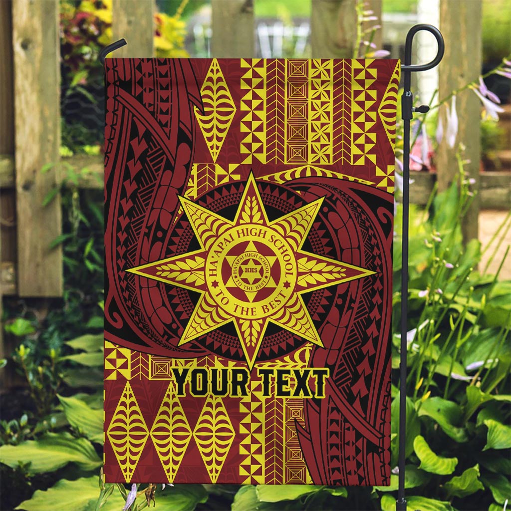 Personalised Tonga Haapai High School Garden Flag Special Kupesi Pattern LT9 Garden Flag Gold - Polynesian Pride