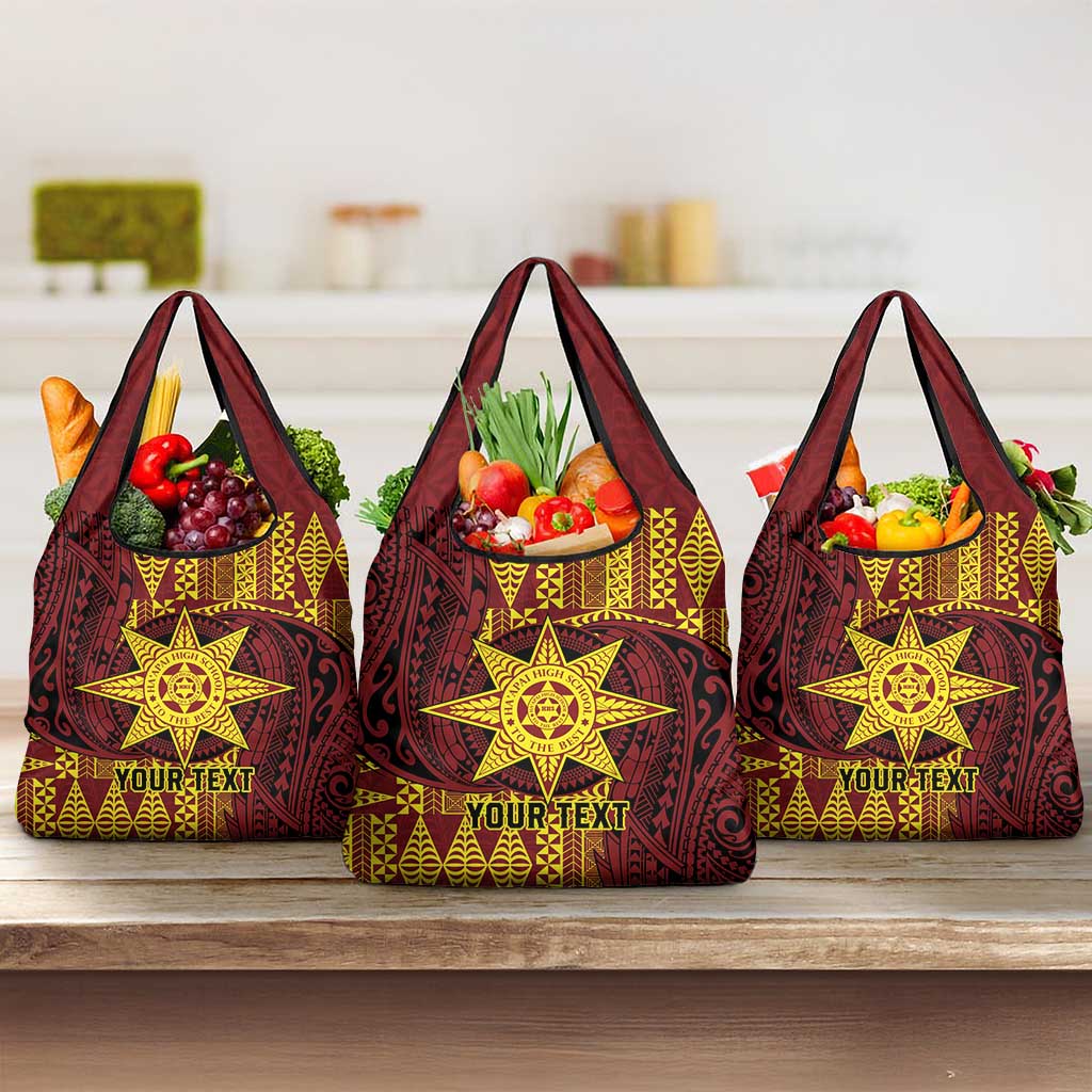 Personalised Tonga Haapai High School Grocery Bag Special Kupesi Pattern LT9 3-pack One Size Gold - Polynesian Pride
