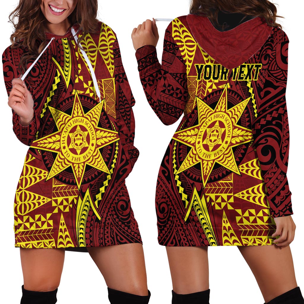 Personalised Tonga Haapai High School Hoodie Dress Special Kupesi Pattern LT9 - Polynesian Pride