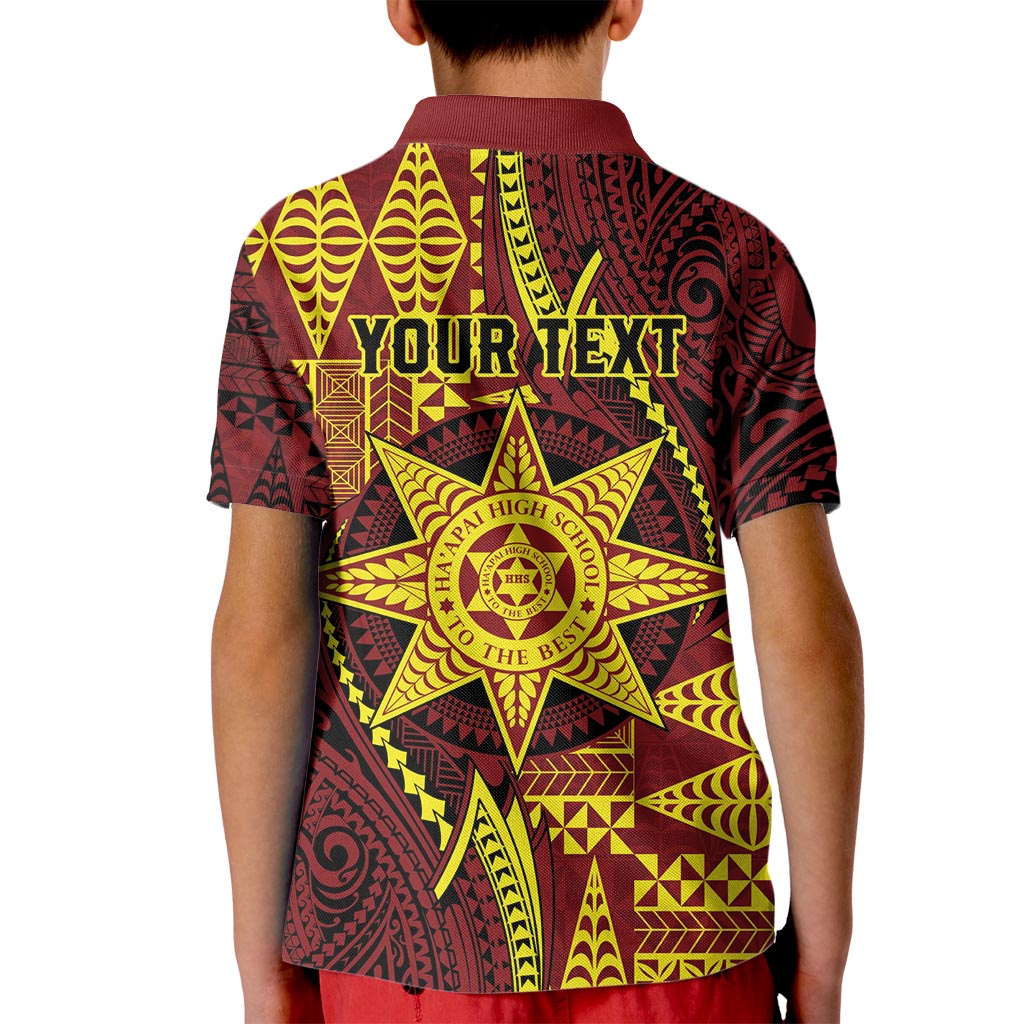 Personalised Tonga Haapai High School Kid Polo Shirt Special Kupesi Pattern