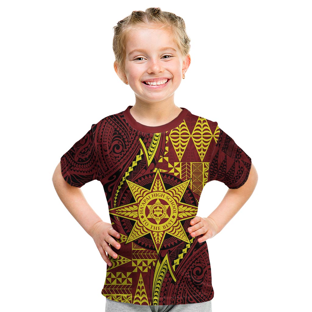 Personalised Tonga Haapai High School Kid T Shirt Special Kupesi Pattern