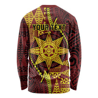 Personalised Tonga Haapai High School Long Sleeve Shirt Special Kupesi Pattern