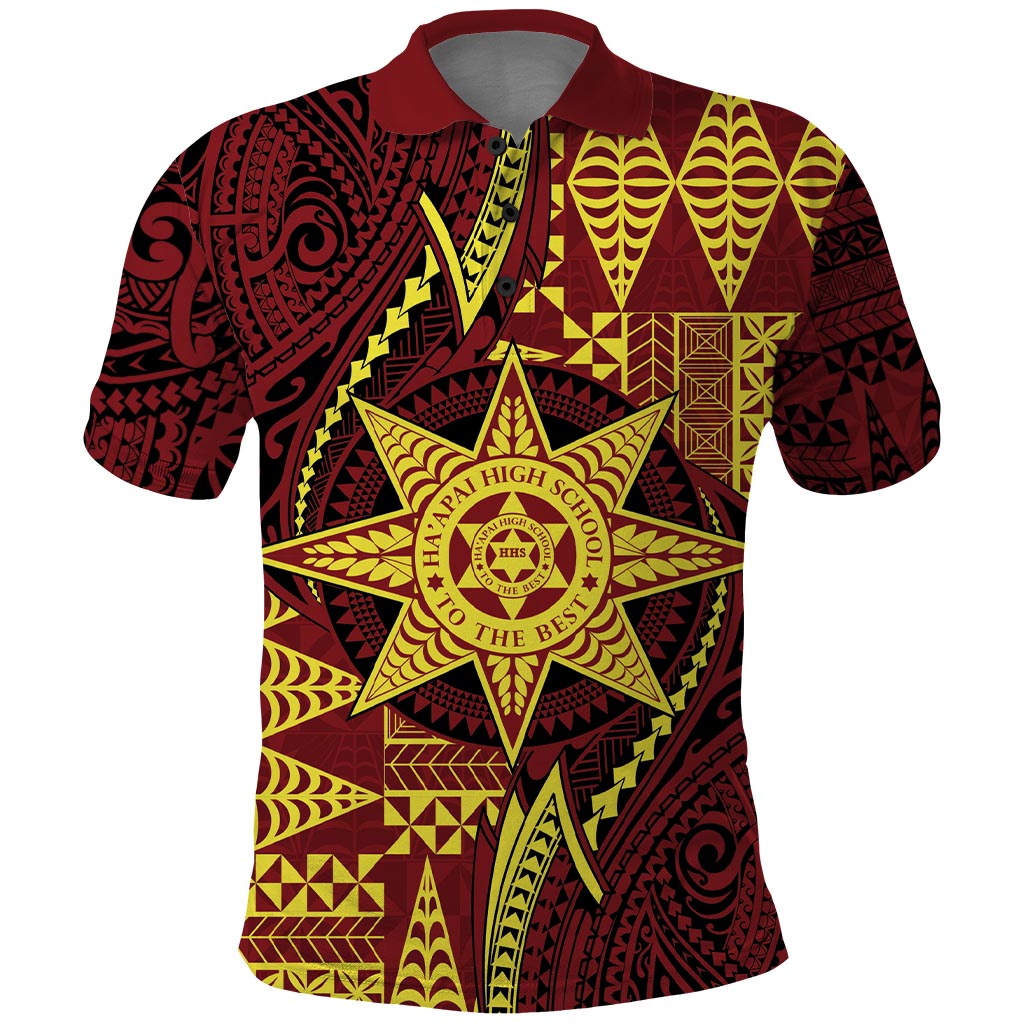 Personalised Tonga Haapai High School Polo Shirt Special Kupesi Pattern