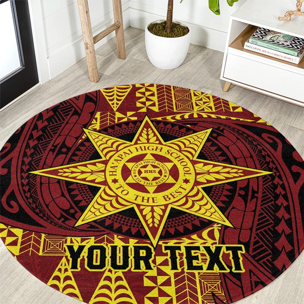 Personalised Tonga Haapai High School Round Carpet Special Kupesi Pattern