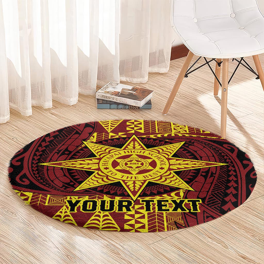 Personalised Tonga Haapai High School Round Carpet Special Kupesi Pattern