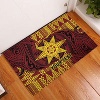 Personalised Tonga Haapai High School Rubber Doormat Special Kupesi Pattern LT9 - Polynesian Pride