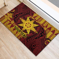 Personalised Tonga Haapai High School Rubber Doormat Special Kupesi Pattern LT9 - Polynesian Pride