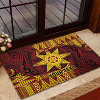 Personalised Tonga Haapai High School Rubber Doormat Special Kupesi Pattern LT9 - Polynesian Pride