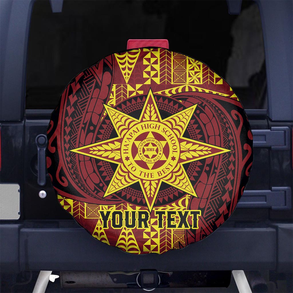 Personalised Tonga Haapai High School Spare Tire Cover Special Kupesi Pattern LT9 - Polynesian Pride