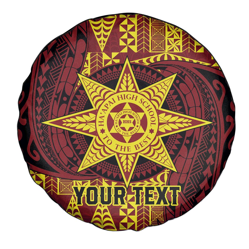 Personalised Tonga Haapai High School Spare Tire Cover Special Kupesi Pattern LT9 - Polynesian Pride