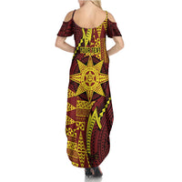 Personalised Tonga Haapai High School Summer Maxi Dress Special Kupesi Pattern LT9 - Polynesian Pride