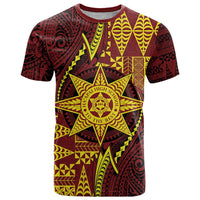 Personalised Tonga Haapai High School T Shirt Special Kupesi Pattern LT9 Gold - Polynesian Pride