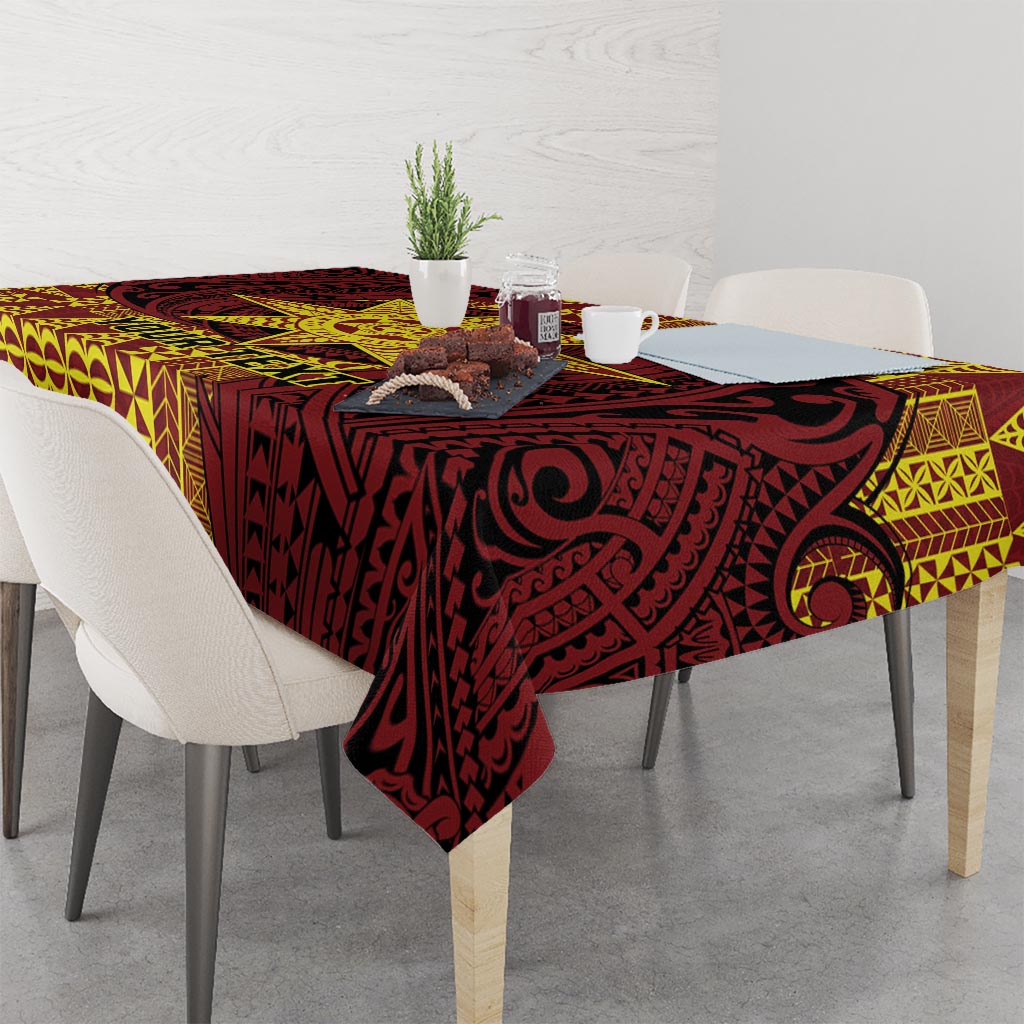 Personalised Tonga Haapai High School Tablecloth Special Kupesi Pattern LT9 - Polynesian Pride