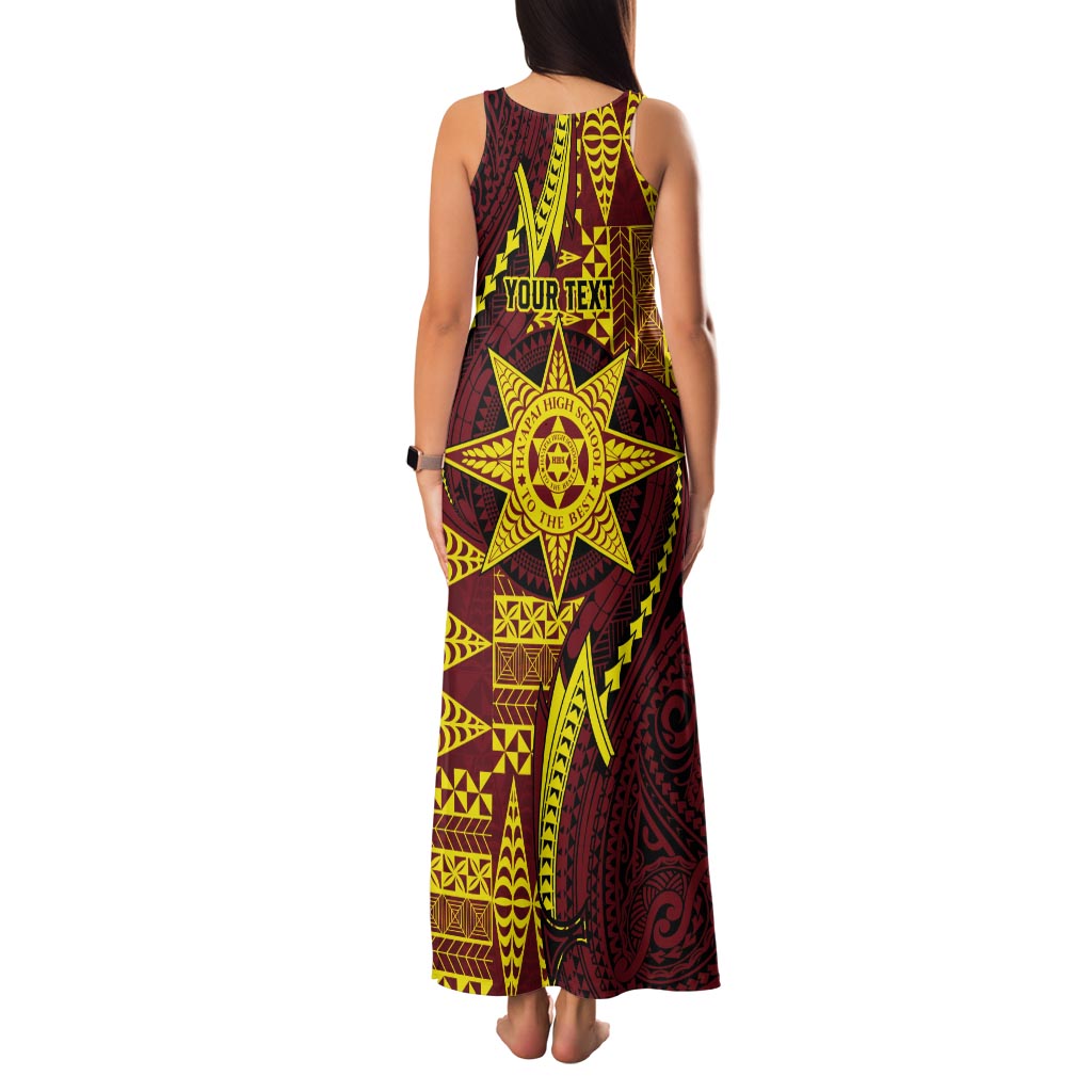 Personalised Tonga Haapai High School Tank Maxi Dress Special Kupesi Pattern LT9 - Polynesian Pride