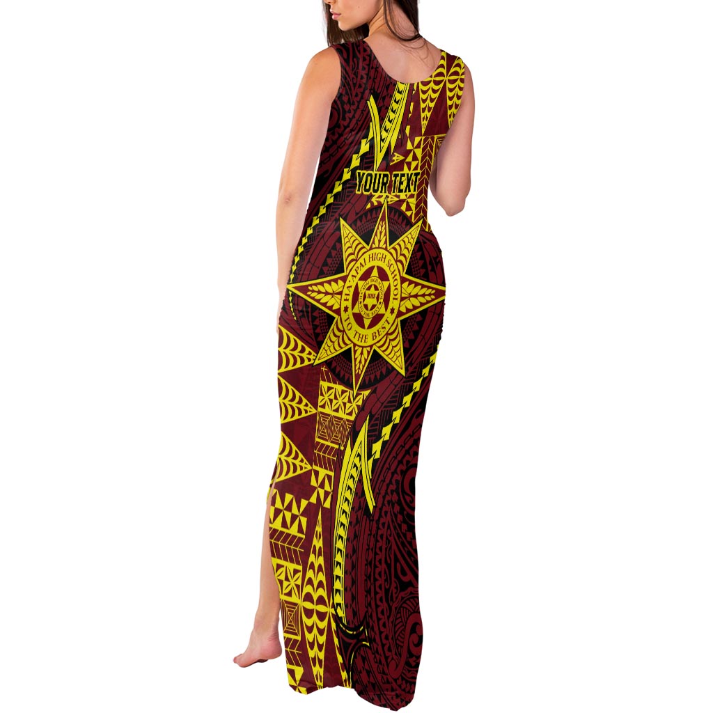 Personalised Tonga Haapai High School Tank Maxi Dress Special Kupesi Pattern LT9 - Polynesian Pride