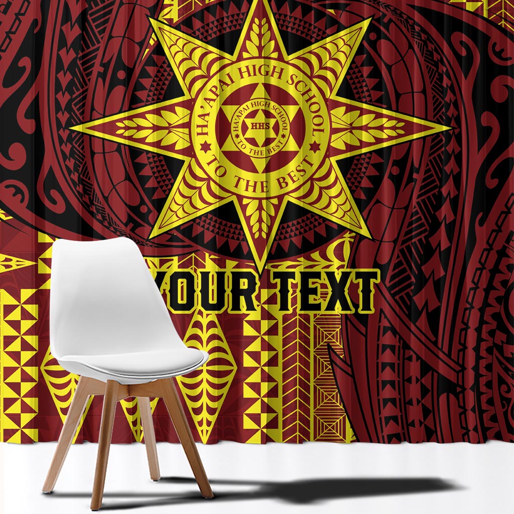 Personalised Tonga Haapai High School Window Curtain Special Kupesi Pattern LT9 - Polynesian Pride