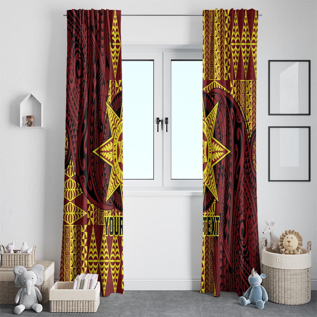 Personalised Tonga Haapai High School Window Curtain Special Kupesi Pattern LT9 - Polynesian Pride