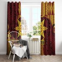 Personalised Tonga Haapai High School Window Curtain Special Kupesi Pattern LT9 - Polynesian Pride