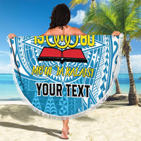 Personalised Tonga Lavengamalie College Beach Blanket Since 1980 Special Kupesi Pattern LT9 - Polynesian Pride