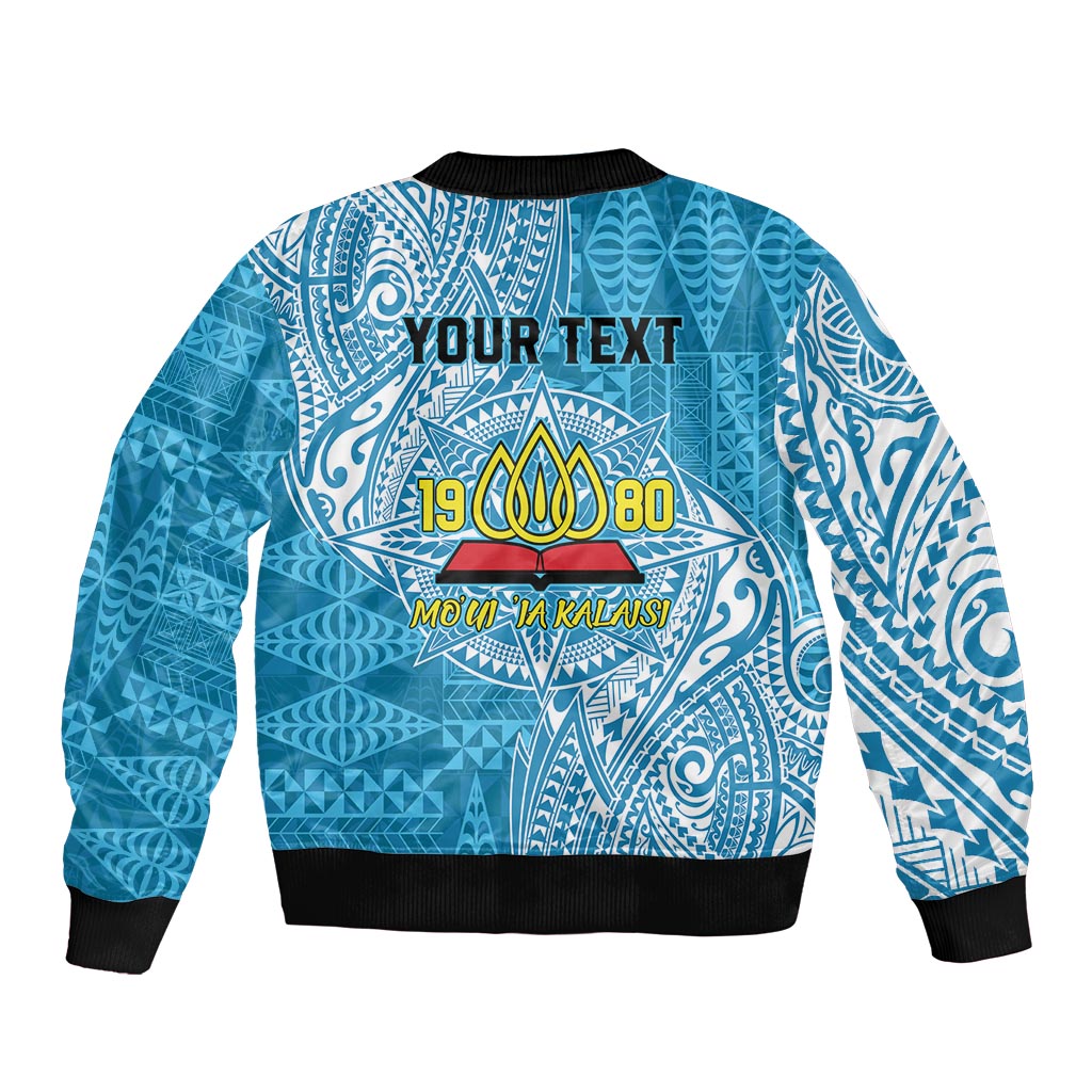 Personalised Tonga Lavengamalie College Bomber Jacket Since 1980 Special Kupesi Pattern LT9 - Polynesian Pride
