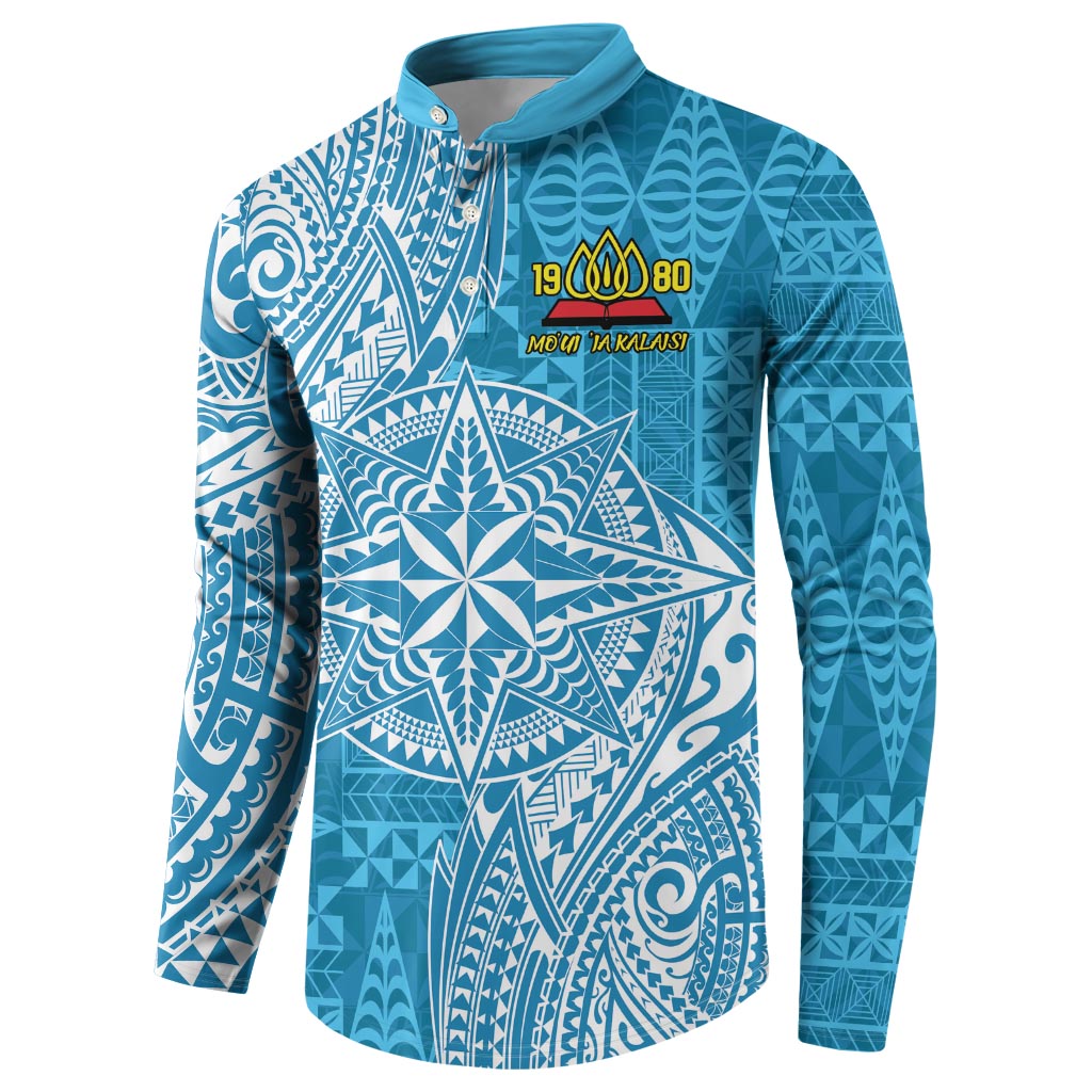Personalised Tonga Lavengamalie College Button Sweatshirt Since 1980 Special Kupesi Pattern LT9 - Polynesian Pride