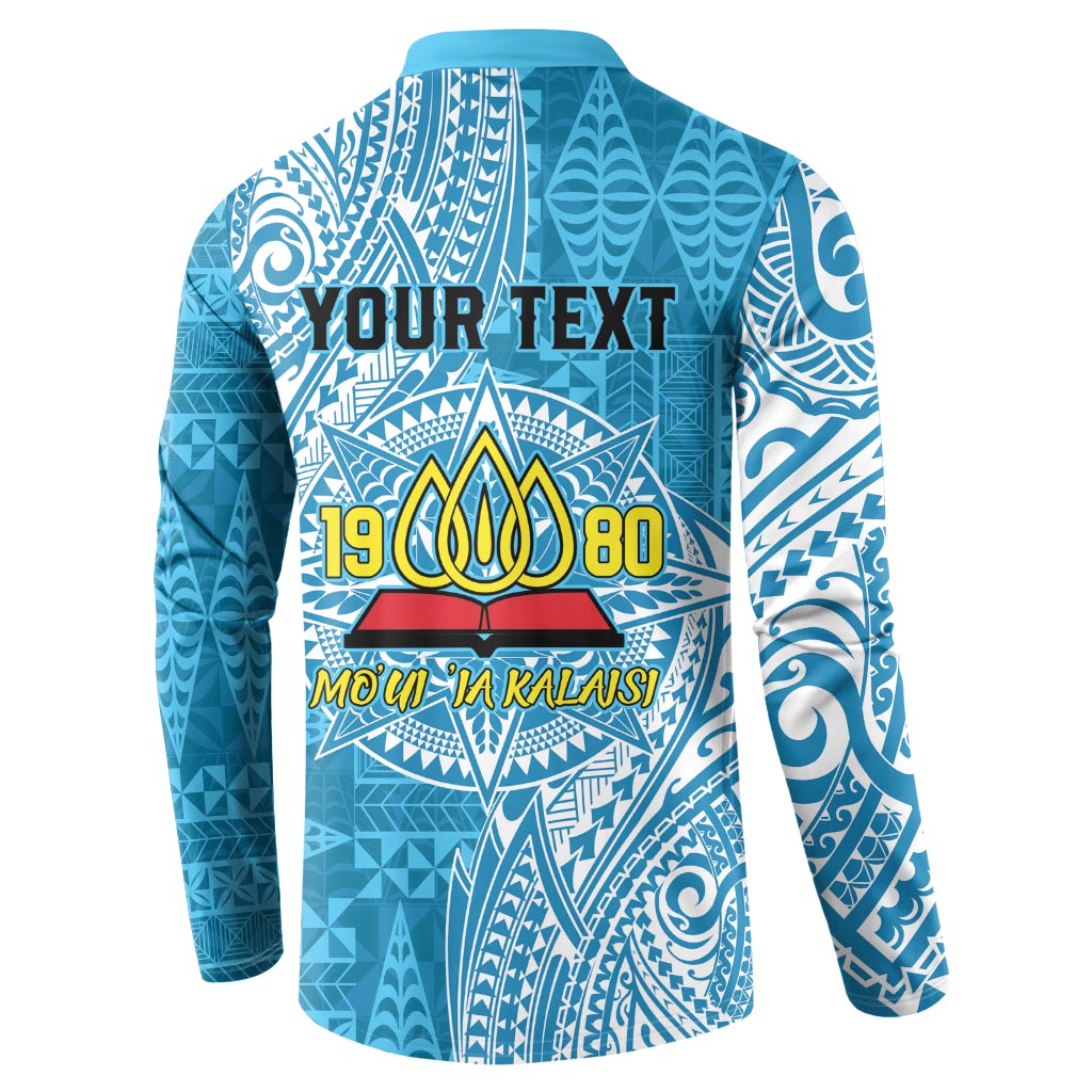 Personalised Tonga Lavengamalie College Button Sweatshirt Since 1980 Special Kupesi Pattern LT9 - Polynesian Pride