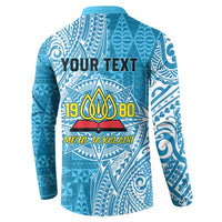Personalised Tonga Lavengamalie College Button Sweatshirt Since 1980 Special Kupesi Pattern LT9 - Polynesian Pride