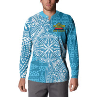 Personalised Tonga Lavengamalie College Button Sweatshirt Since 1980 Special Kupesi Pattern LT9 - Polynesian Pride