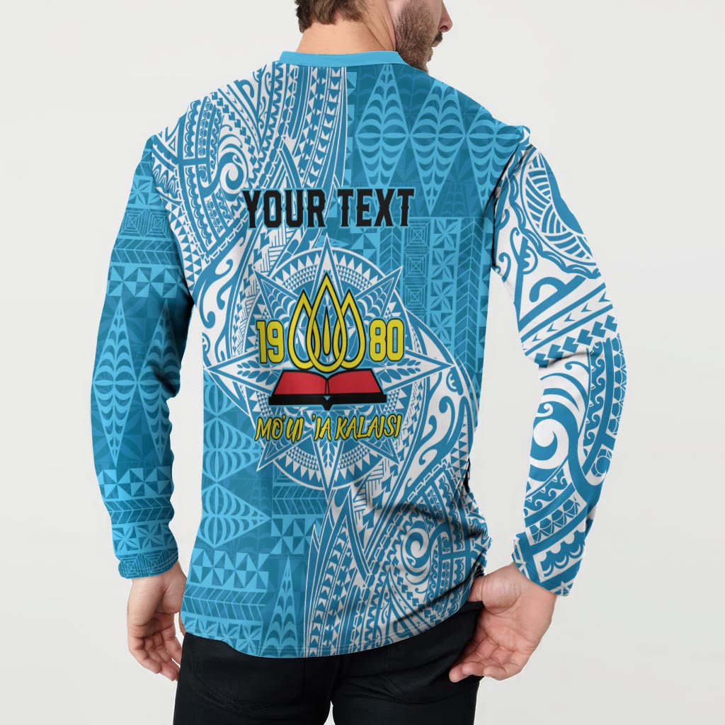 Personalised Tonga Lavengamalie College Button Sweatshirt Since 1980 Special Kupesi Pattern LT9 - Polynesian Pride