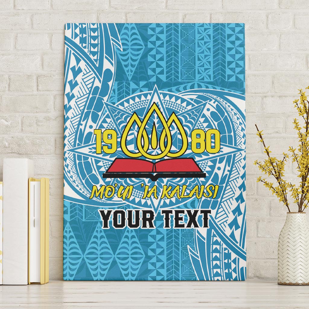 Personalised Tonga Lavengamalie College Canvas Wall Art Since 1980 Special Kupesi Pattern