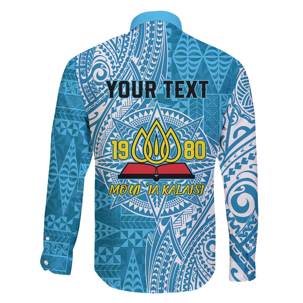 Personalised Tonga Lavengamalie College Family Matching Long Sleeve Bodycon Dress and Hawaiian Shirt Since 1980 Special Kupesi Pattern