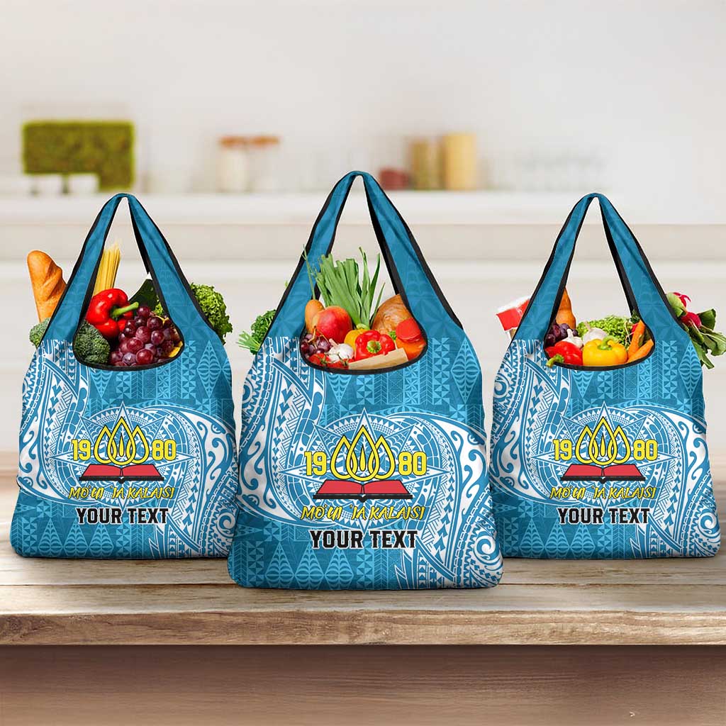 Personalised Tonga Lavengamalie College Grocery Bag Since 1980 Special Kupesi Pattern