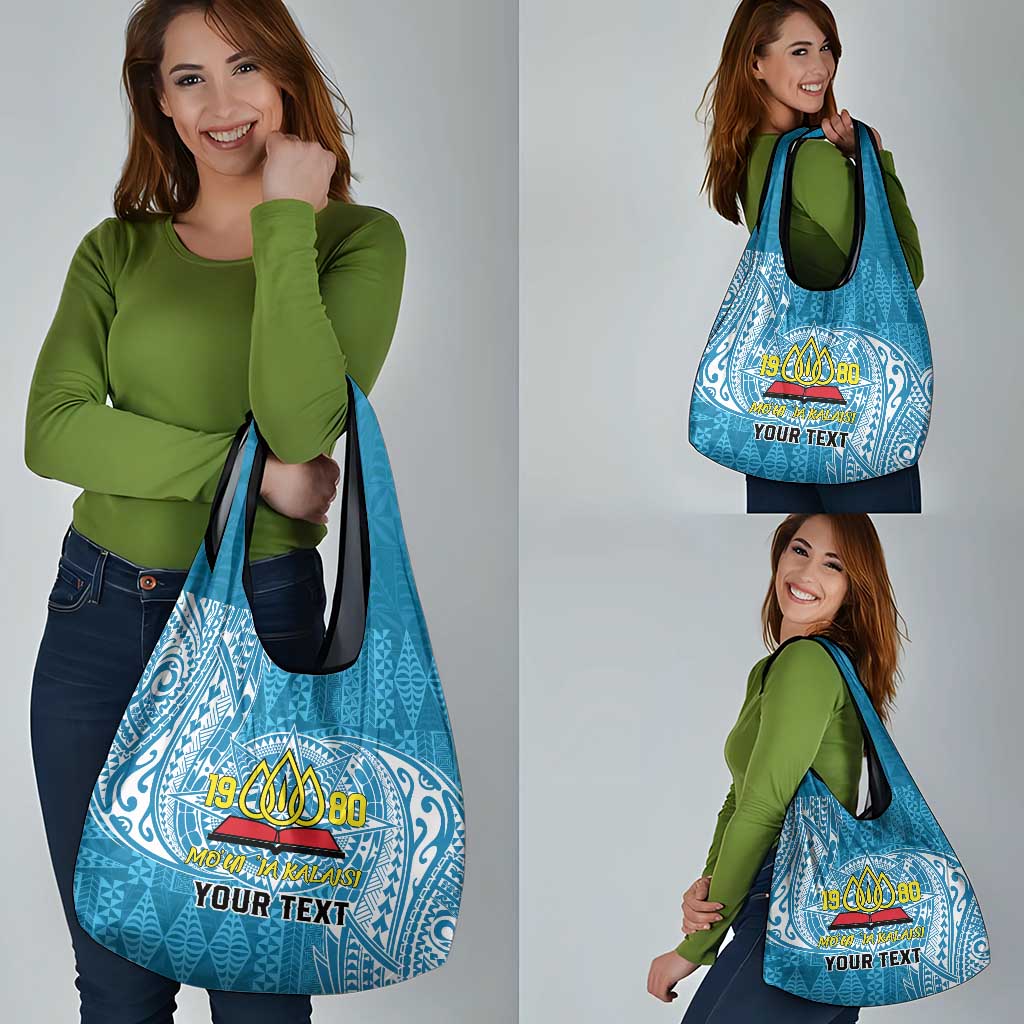 Personalised Tonga Lavengamalie College Grocery Bag Since 1980 Special Kupesi Pattern