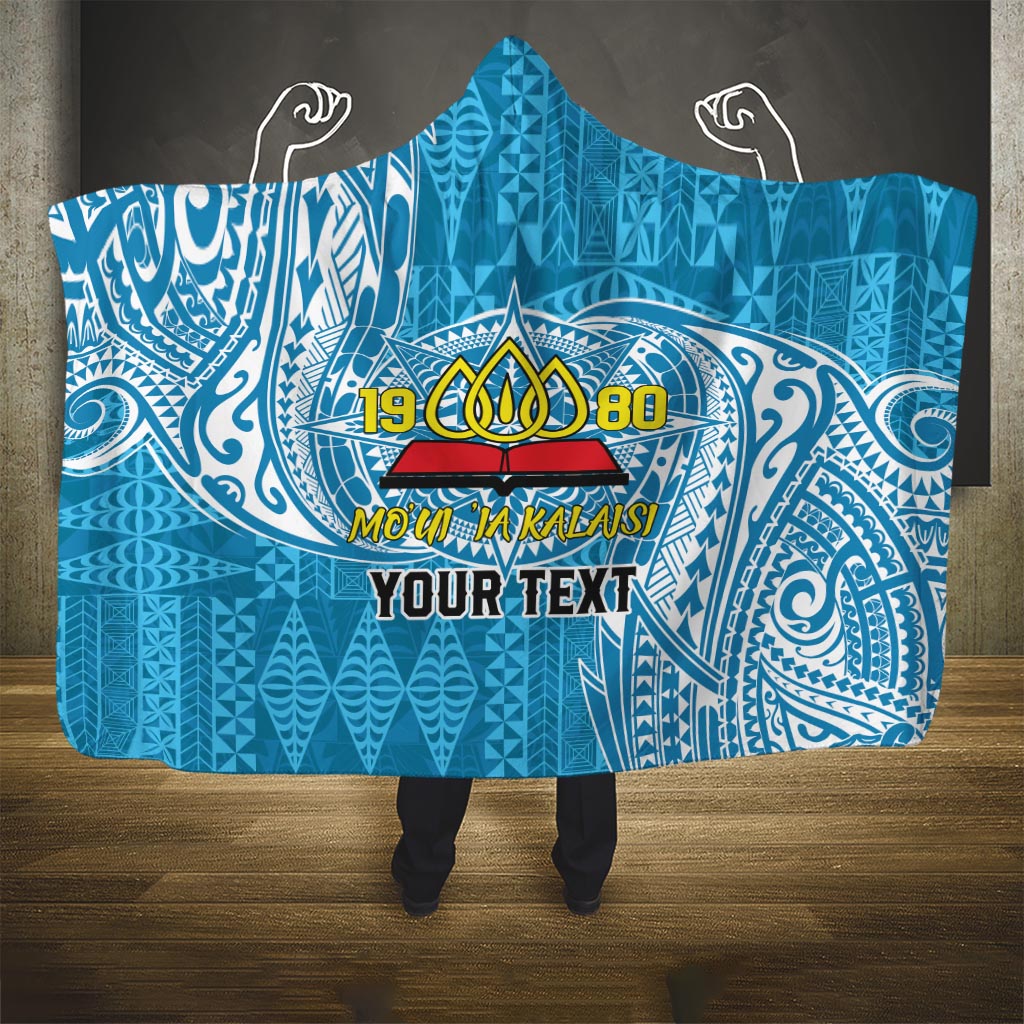 Personalised Tonga Lavengamalie College Hooded Blanket Since 1980 Special Kupesi Pattern LT9 - Polynesian Pride