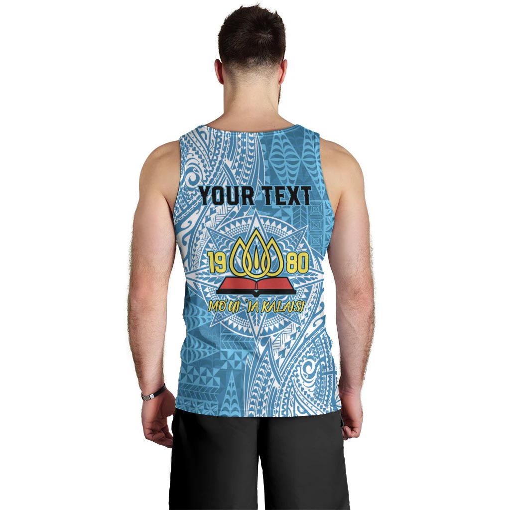 Personalised Tonga Lavengamalie College Men Tank Top Since 1980 Special Kupesi Pattern LT9 - Polynesian Pride