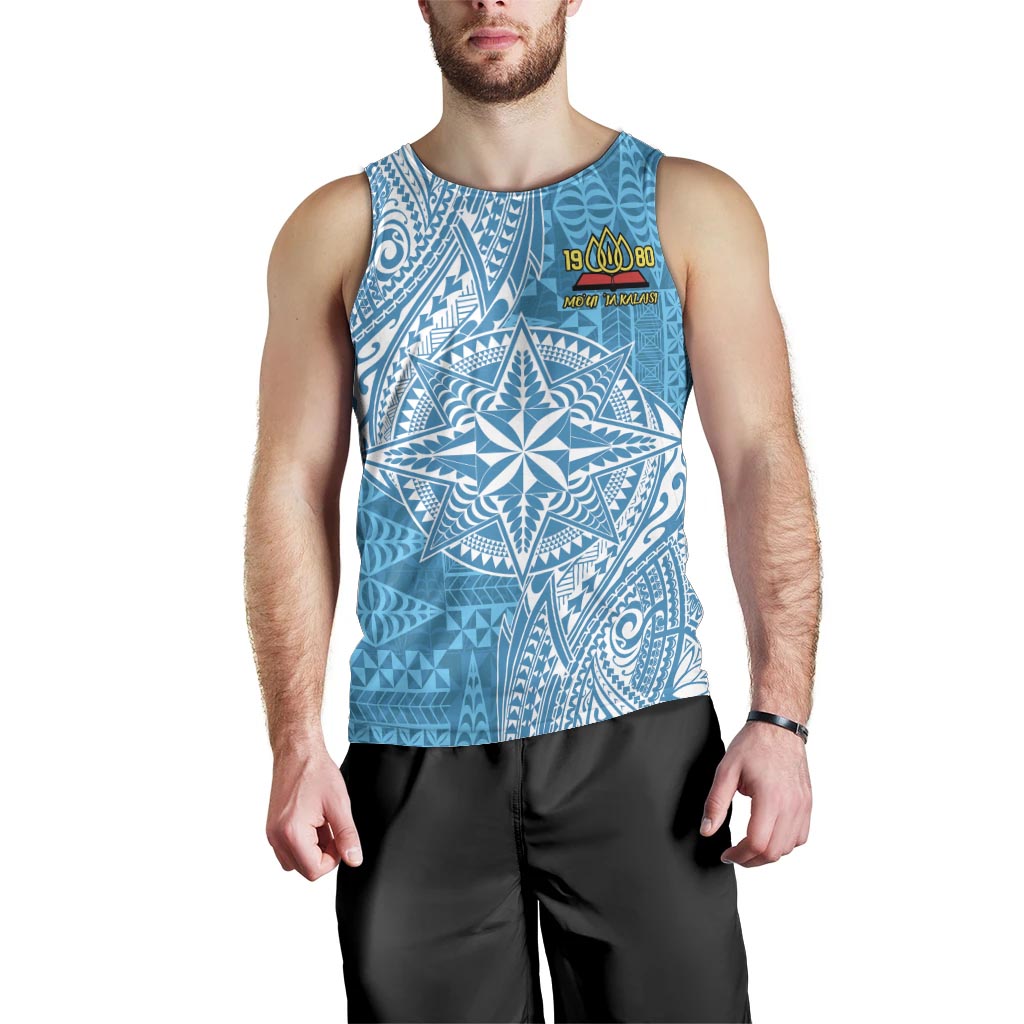 Personalised Tonga Lavengamalie College Men Tank Top Since 1980 Special Kupesi Pattern LT9 - Polynesian Pride