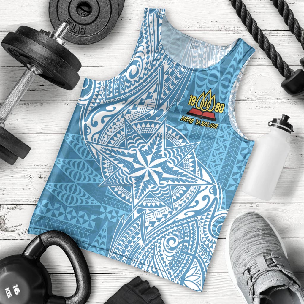 Personalised Tonga Lavengamalie College Men Tank Top Since 1980 Special Kupesi Pattern LT9 - Polynesian Pride