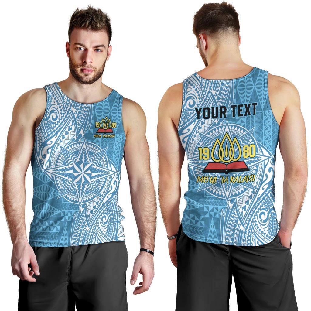 Personalised Tonga Lavengamalie College Men Tank Top Since 1980 Special Kupesi Pattern LT9 - Polynesian Pride